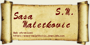 Saša Maletković vizit kartica